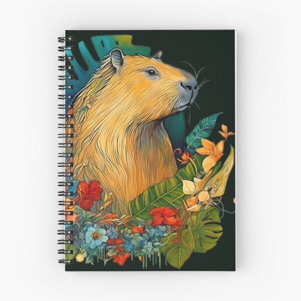 Item preview, A magnificent capybara among tropical leaves and flowers of fantastic beauty. designed and sold by Natalia-Vlad.