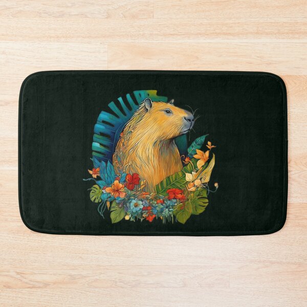 Item preview, A magnificent capybara among tropical leaves and flowers of fantastic beauty. designed and sold by Natalia-Vlad.