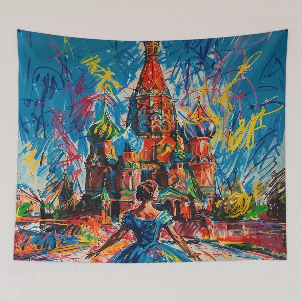 Item preview, Abstract Russian Artwork - Saint Basil's Cathedral and Ballet designed and sold by feether-store.