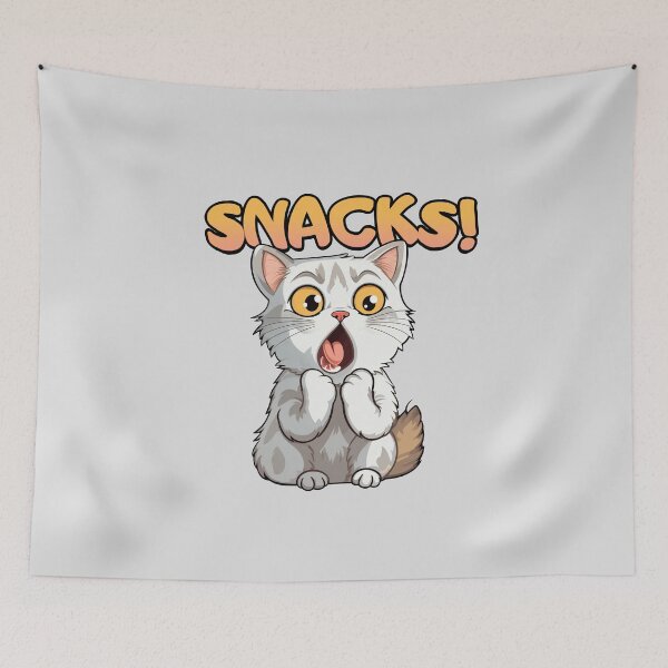 Item preview, a cat loves snacks designed and sold by YuliaHulia.