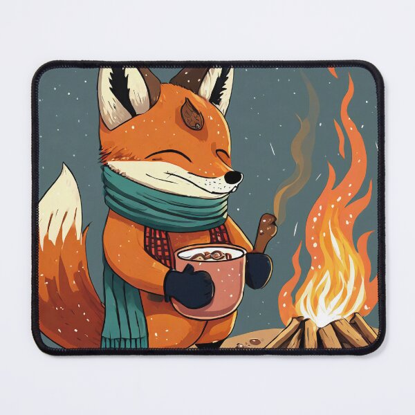 Item preview, Cunning Cute Fox In Front Of Hot Fire designed and sold by omerfdln34.