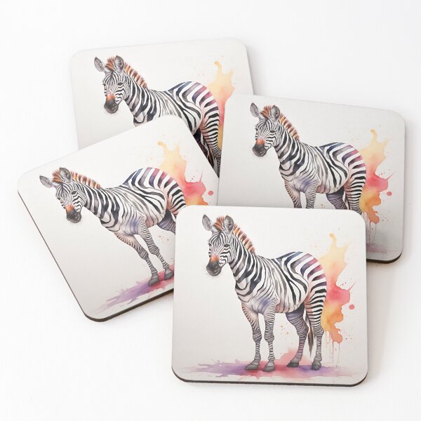 Item preview, Colorful Zebra Depiction - Watercolor Zebra designed and sold by PolygonPinnacle.