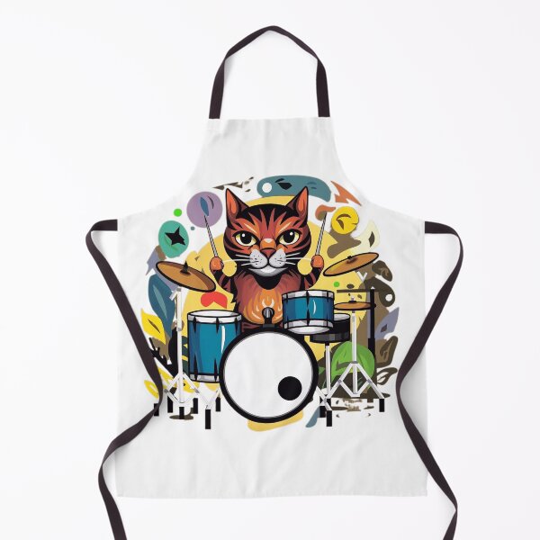 Item preview, Cat playing drams designed and sold by Tajdi.