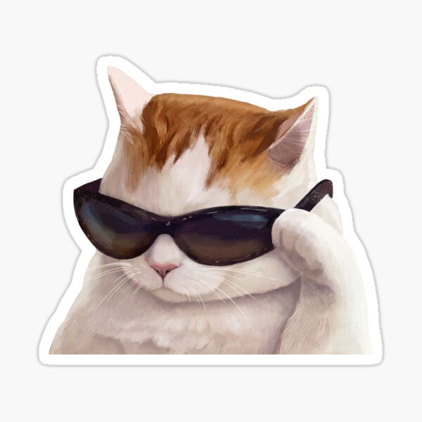 Chat avec des lunettes Meme Sticker