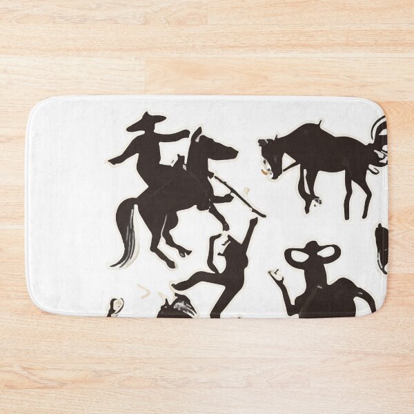 Item preview, Rodeo Action Cowboy Silhouettes Mural designed and sold by NiftyWrx.