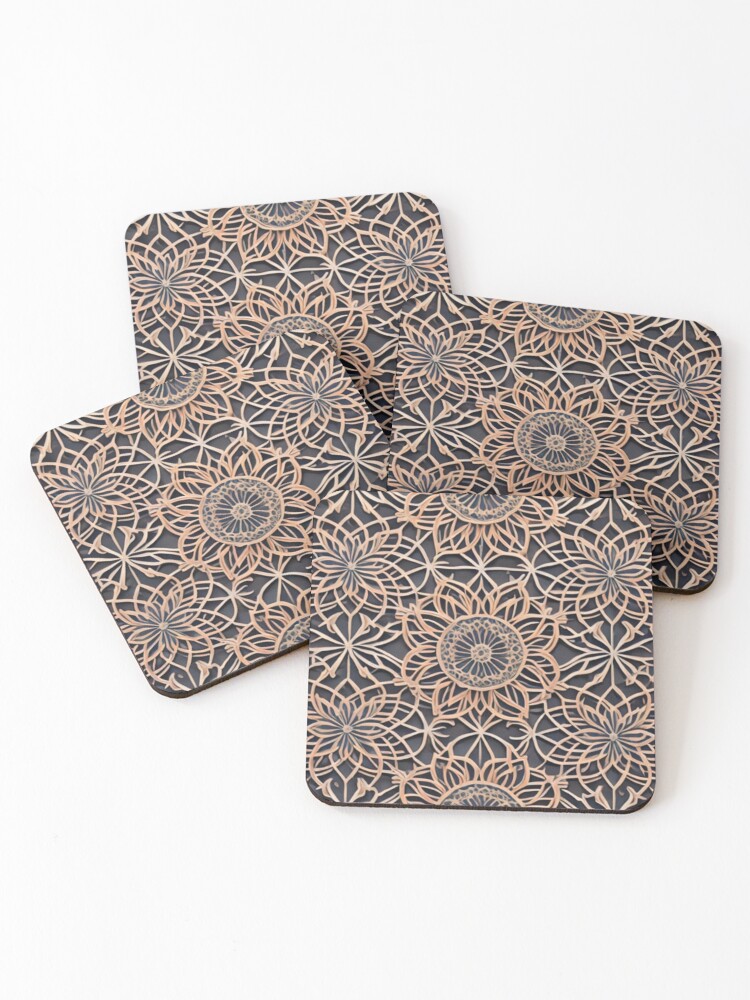 Thumbnail 1 of 5, Coasters (Set of 4), Lace Inspired Pattern designed and sold by hallwell.