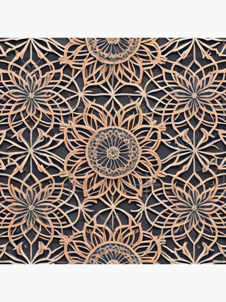 Thumbnail 4 of 4, Clock, Lace Inspired Pattern designed and sold by hallwell.