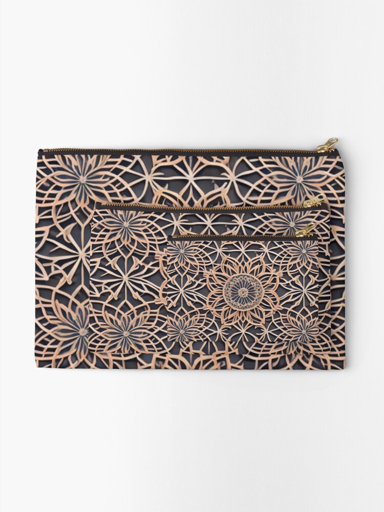 Thumbnail 2 of 4, Zipper Pouch, Lace Inspired Pattern designed and sold by hallwell.