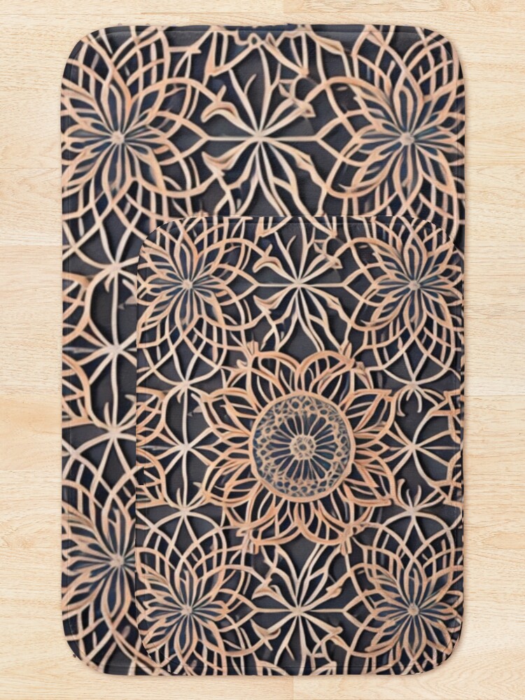 Thumbnail 5 of 6, Bath Mat, Lace Inspired Pattern designed and sold by hallwell.