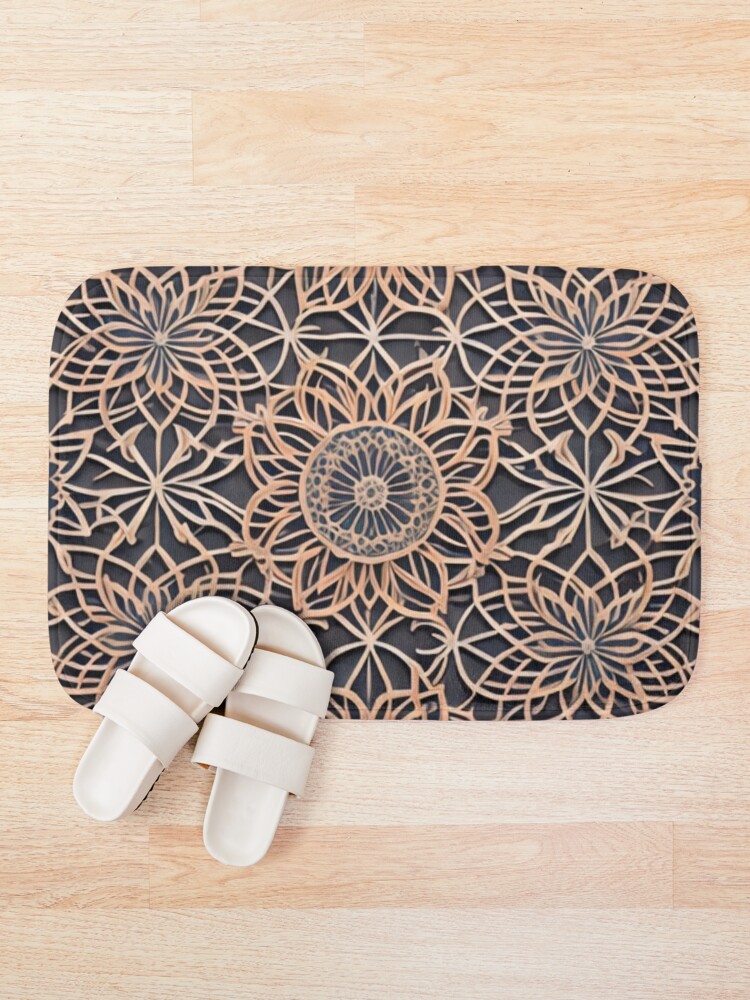 Thumbnail 1 of 6, Bath Mat, Lace Inspired Pattern designed and sold by hallwell.