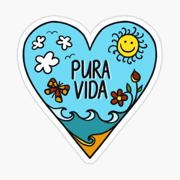 Item preview, Pura Vida, summer, heart, festival, sun, hippie, Costa Rica designed and sold by boom-art.