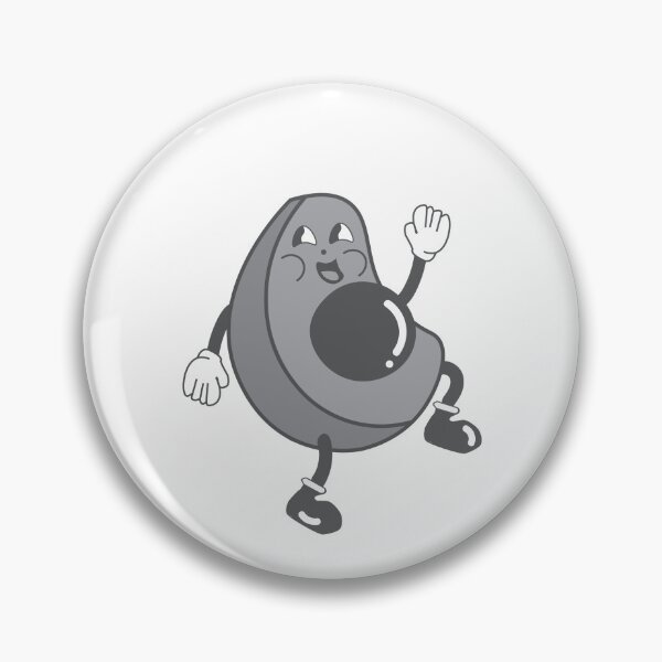 Item preview,  Grey-scale avocado character sticker badge designed and sold by TheOneTrueDoggo.
