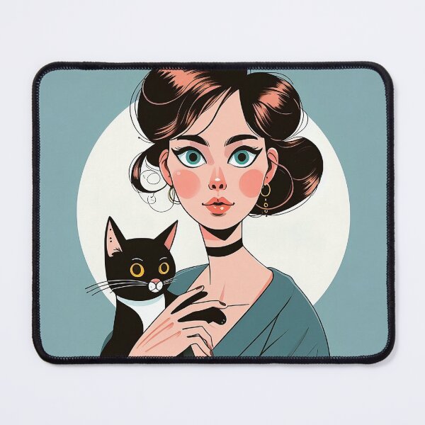 Item preview, a woman holding cat designed and sold by Hirazubair.