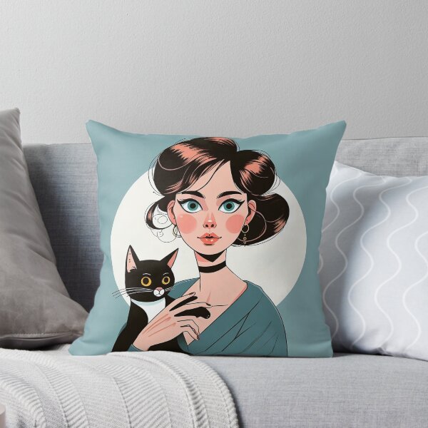 Item preview, a woman holding cat designed and sold by Hirazubair.