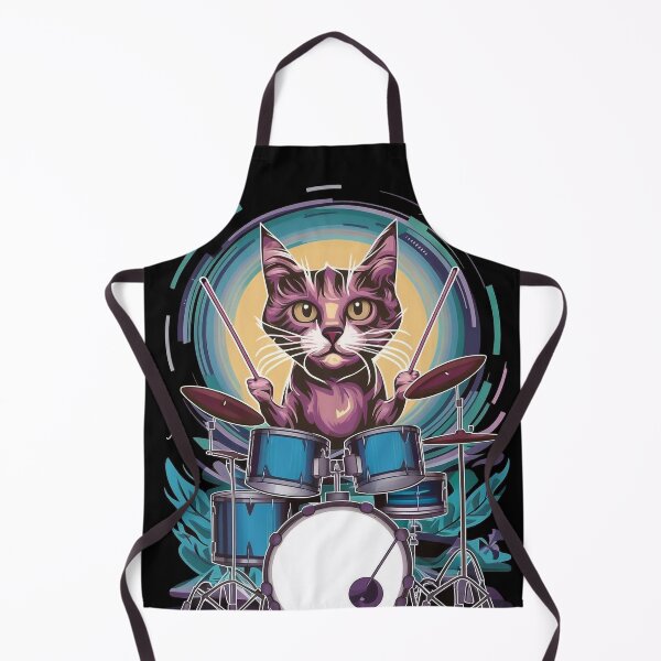 Item preview, Cat playing drams designed and sold by Tajdi.