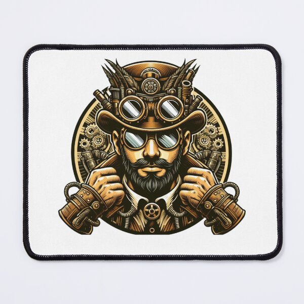 Item preview, Steampunk Man Vintage Retro Style (White Background) designed and sold by MusesWhispers.