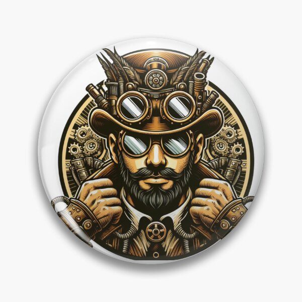 Item preview, Steampunk Man Vintage Retro Style (White Background) designed and sold by MusesWhispers.
