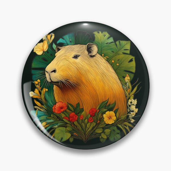 Item preview, A magnificent capybara among tropical leaves and flowers of fantastic beauty. designed and sold by Natalia-Vlad.