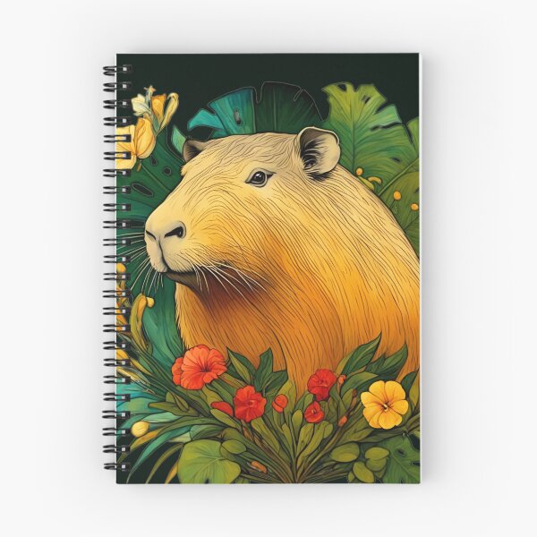 Item preview, A magnificent capybara among tropical leaves and flowers of fantastic beauty. designed and sold by Natalia-Vlad.