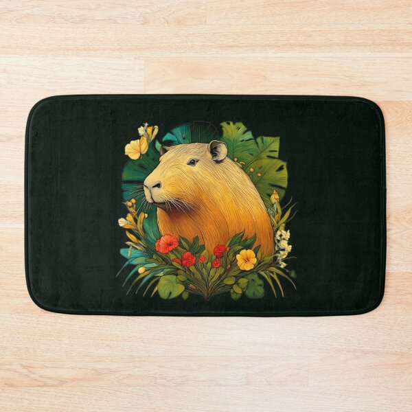 Item preview, A magnificent capybara among tropical leaves and flowers of fantastic beauty. designed and sold by Natalia-Vlad.