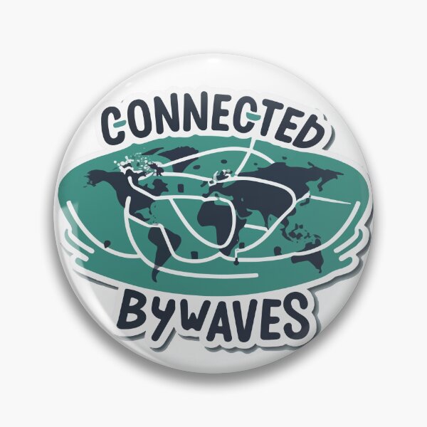 Item preview, Connected by Waves - World Map Radio Waves Sticker designed and sold by NiftyWrx.