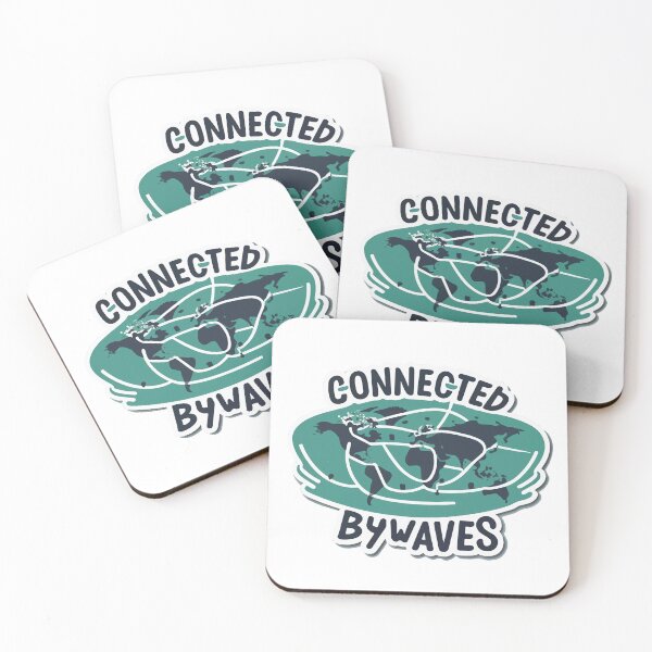 Item preview, Connected by Waves - World Map Radio Waves Sticker designed and sold by NiftyWrx.
