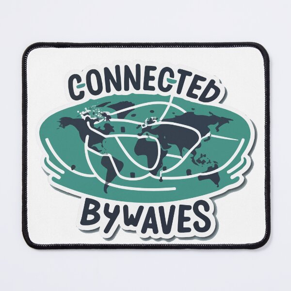 Item preview, Connected by Waves - World Map Radio Waves Sticker designed and sold by NiftyWrx.