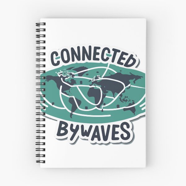 Item preview, Connected by Waves - World Map Radio Waves Sticker designed and sold by NiftyWrx.
