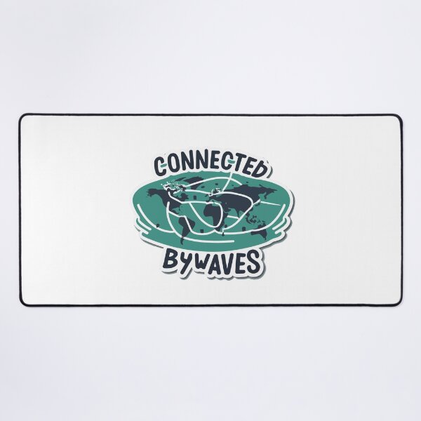 Item preview, Connected by Waves - World Map Radio Waves Sticker designed and sold by NiftyWrx.