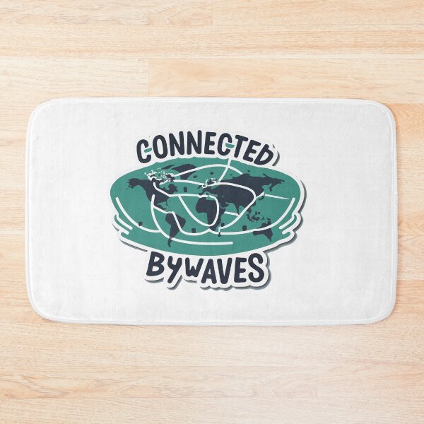 Item preview, Connected by Waves - World Map Radio Waves Sticker designed and sold by NiftyWrx.