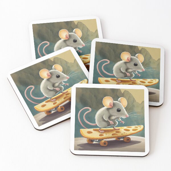 Item preview, Cute Mouse Skateboarding on Cheese designed and sold by omerfdln34.