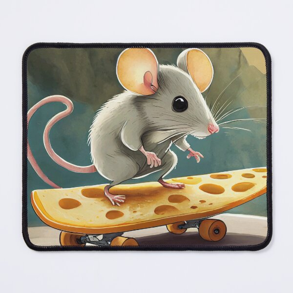 Item preview, Cute Mouse Skateboarding on Cheese designed and sold by omerfdln34.