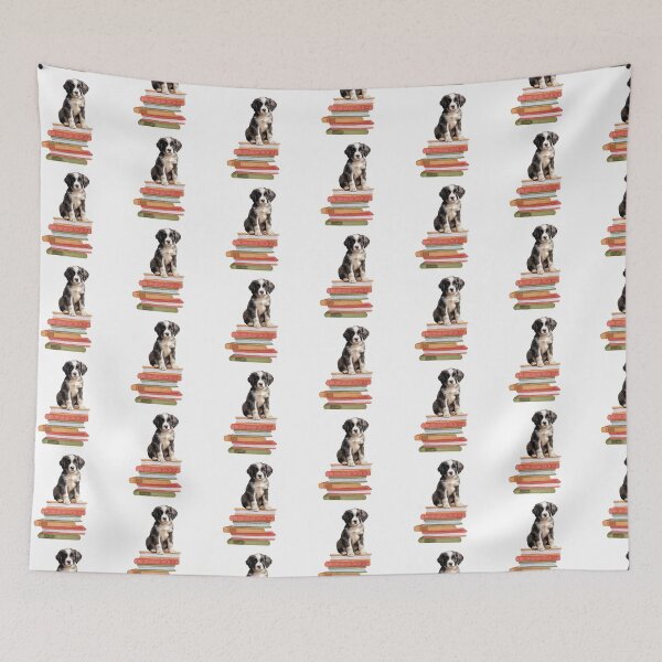 Item preview, Landseer Puppy And Books designed and sold by TheAnimalZ00.