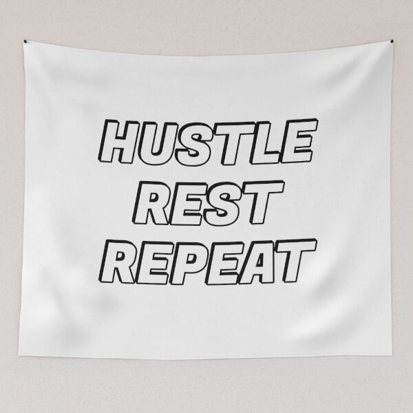 Item preview, Hustle Rest Repeat - positive affirmations for success - Hustle quotes designed and sold by Inspirationmotivation.