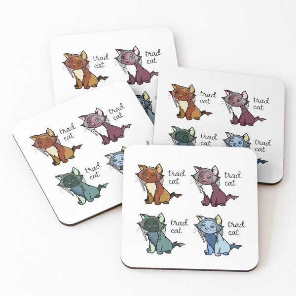 Item preview, Trad Cats four set designed and sold by AmanitaCrafts.