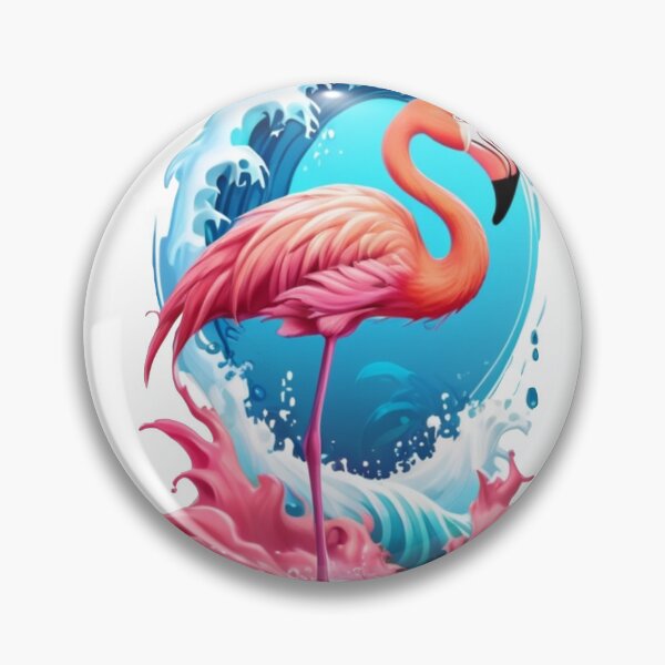 Item preview, cute flamingo over the waves designed and sold by Karaz's Animal Kingdom.