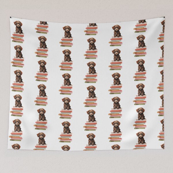 Item preview, Miniature Poodle Puppy And Books designed and sold by TheAnimalZ00.
