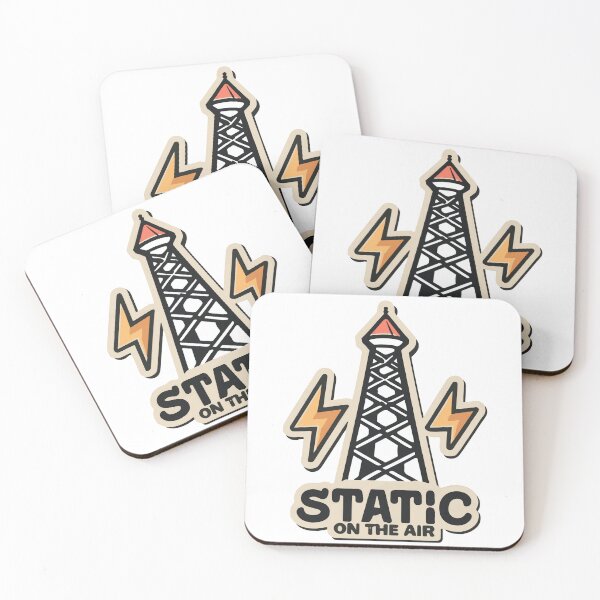 Item preview, Vintage Ham Radio Tower with Lightning Bolts - Static on the Air designed and sold by NiftyWrx.