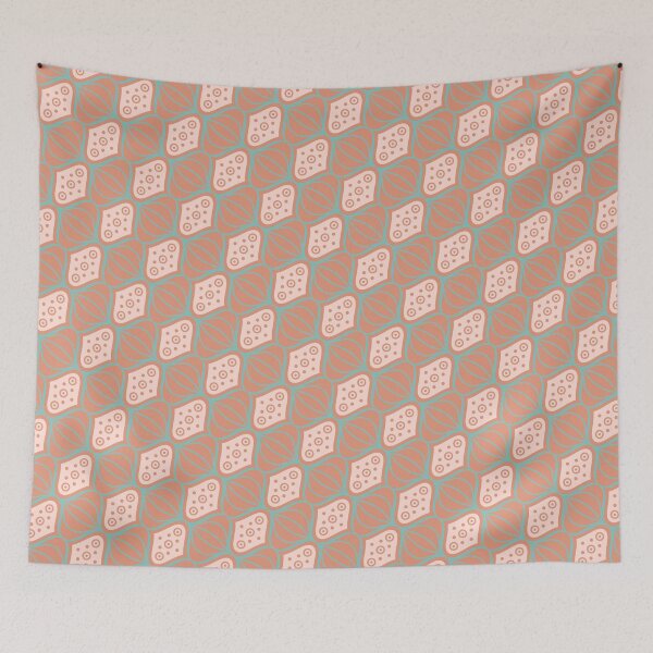 Item preview, Peach & Teal Swirling Chinese Lantern Alternating Supreme Templates designed and sold by Alchemy-A-La-G.