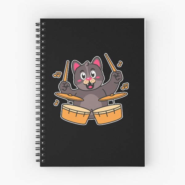Item preview, cat playing drums designed and sold by DesignbyMorena.