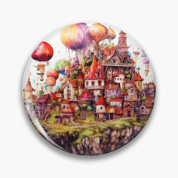 Item preview, weird floating Island fantasy surreal fairy tale land,  designed and sold by LorrieBee.
