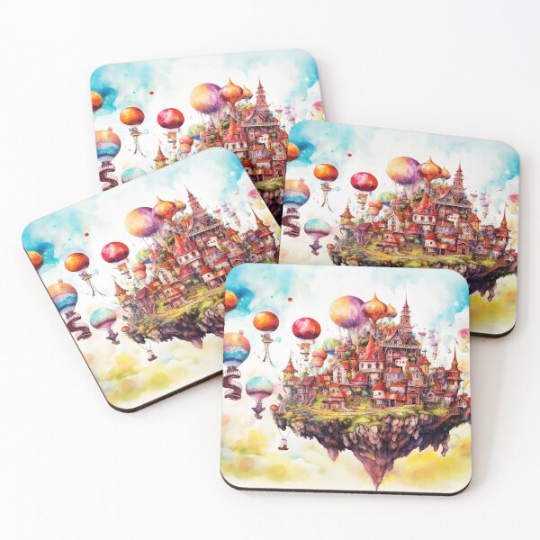 Item preview, weird floating Island fantasy surreal fairy tale land,  designed and sold by LorrieBee.