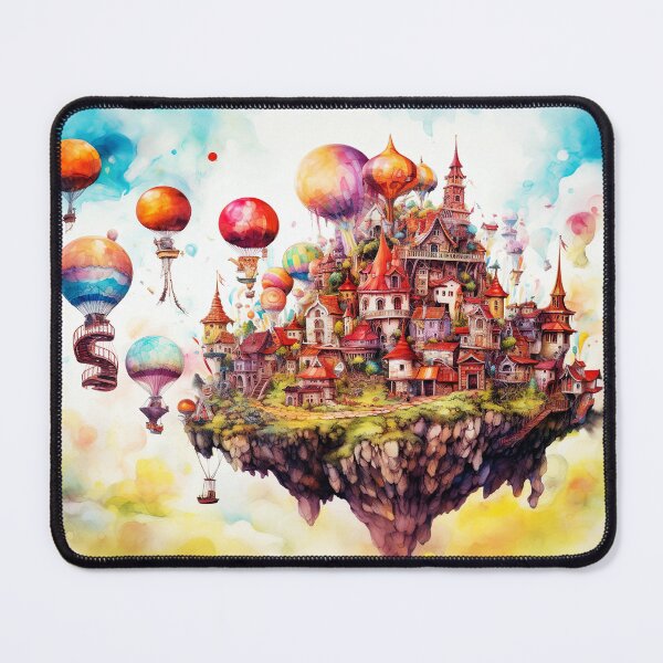 Item preview, weird floating Island fantasy surreal fairy tale land,  designed and sold by LorrieBee.