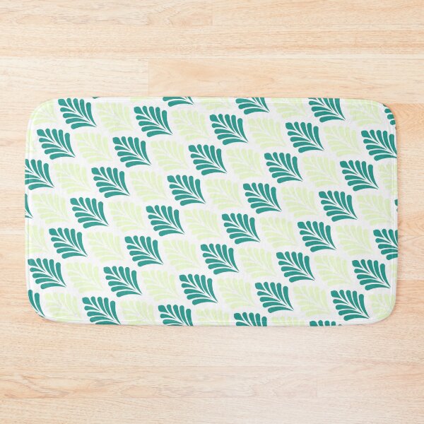 Item preview, Teal & Mint Green Leaves Diagonal White Supreme Templates designed and sold by Alchemy-A-La-G.