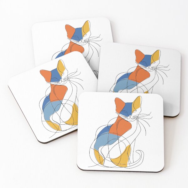 Item preview, Arte lineal y diseños abstractos para amantes de los gatos designed and sold by Petsthetic.