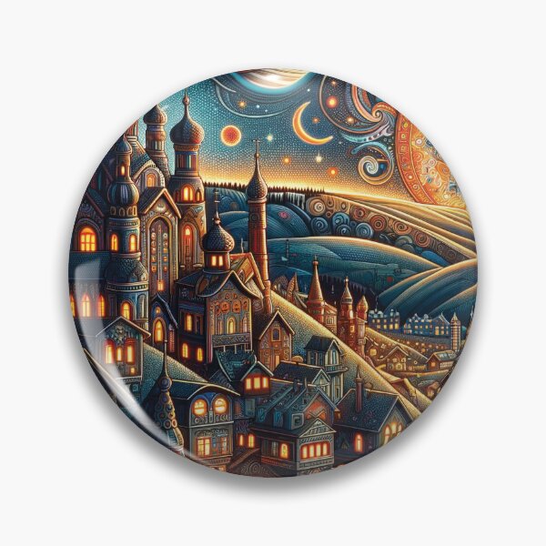 Item preview, fantasy cityscape at night designed and sold by Random Designs.