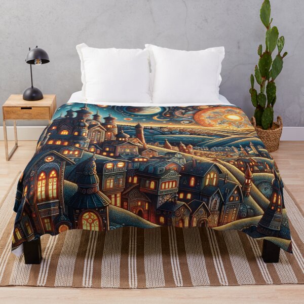 Item preview, fantasy cityscape at night designed and sold by Random Designs.