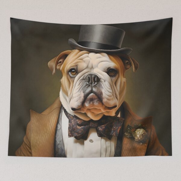 Item preview, English Bulldog Portrait Art designed and sold by ConfettiSkyArt.