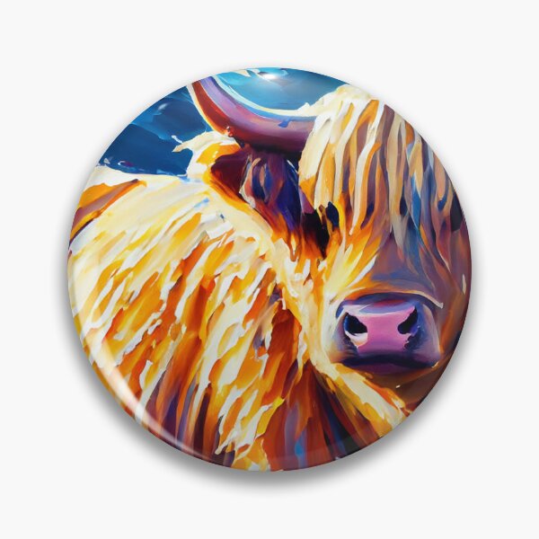 Artikelvorschau, Highland Cow Sunsplash in Öl entworfen und verkauft von LianaCreates.