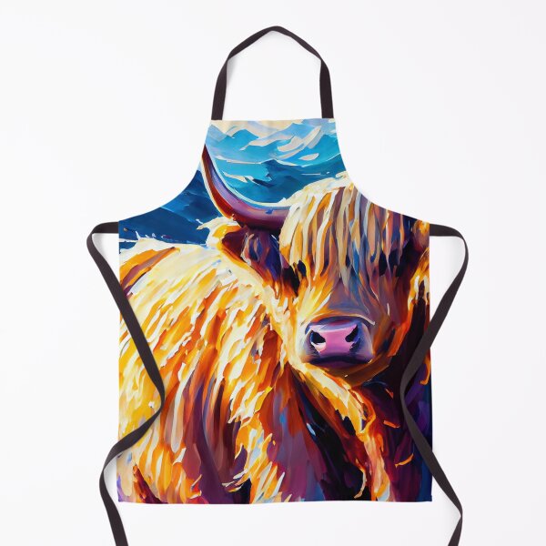 Artikelvorschau, Highland Cow Sunsplash in Öl entworfen und verkauft von LianaCreates.